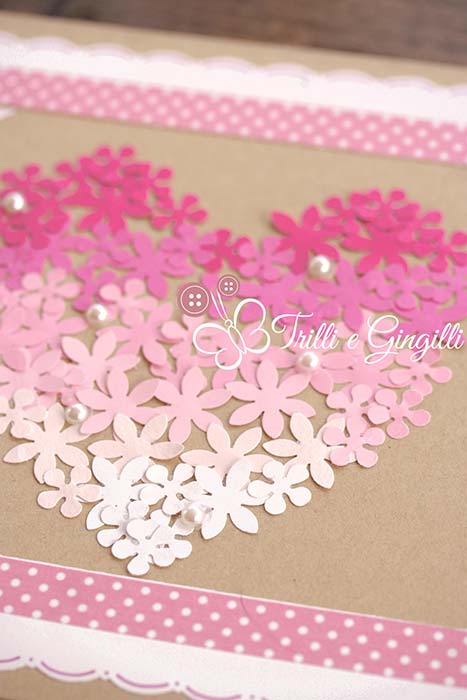 Album con cuore di fiori rosa per bimba