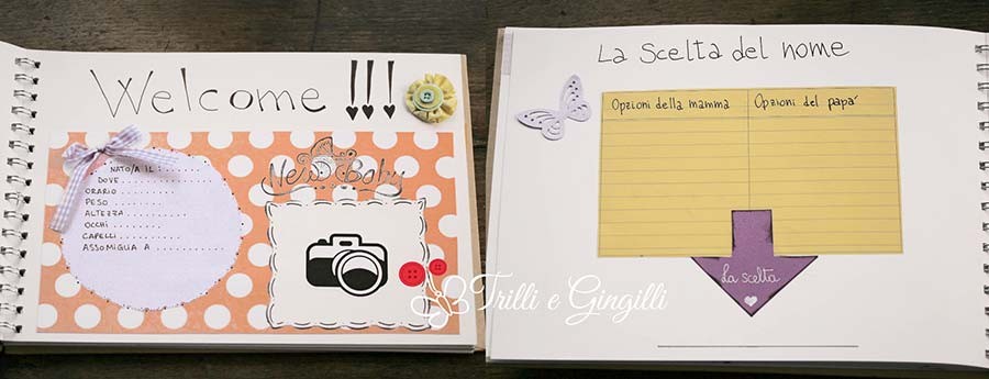 Baby book per bimba, pagine interne