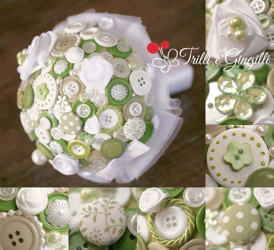 Bouquet verde di bottoni