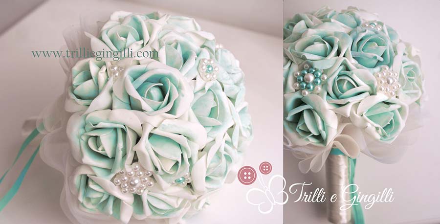 Bouquet gioiello color tiffany