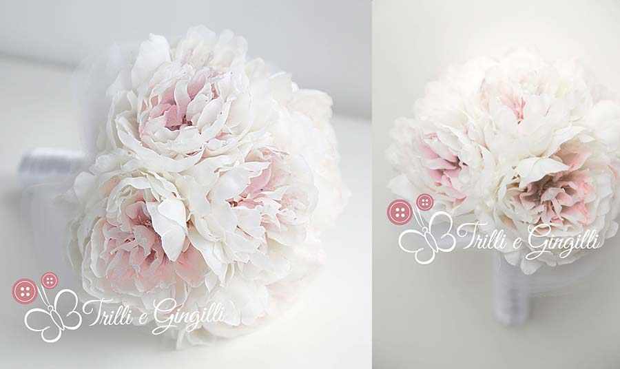 bouquet sposa peonie rosa e bianco