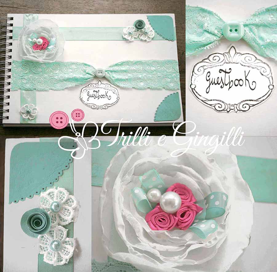 Guestbook per matrimonio shabby chic e tiffany