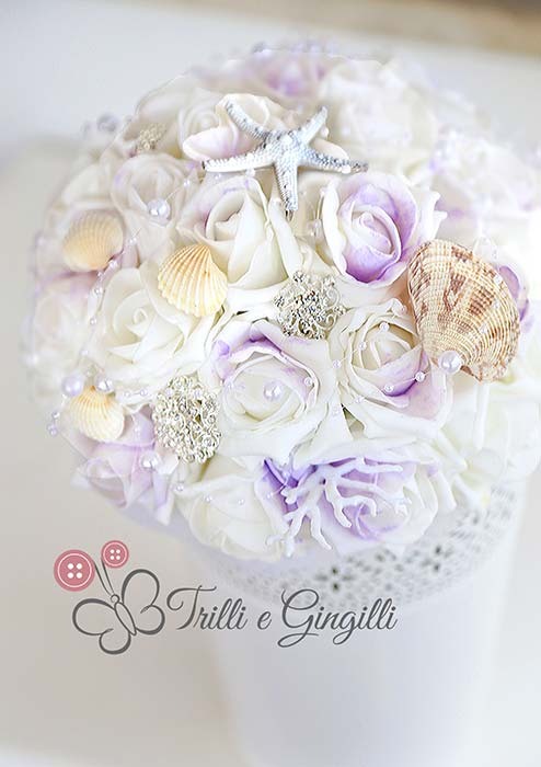 bouquet tema mare lilla