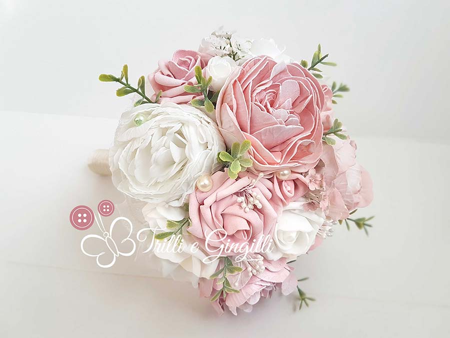 bouquet peonie rosa bianche