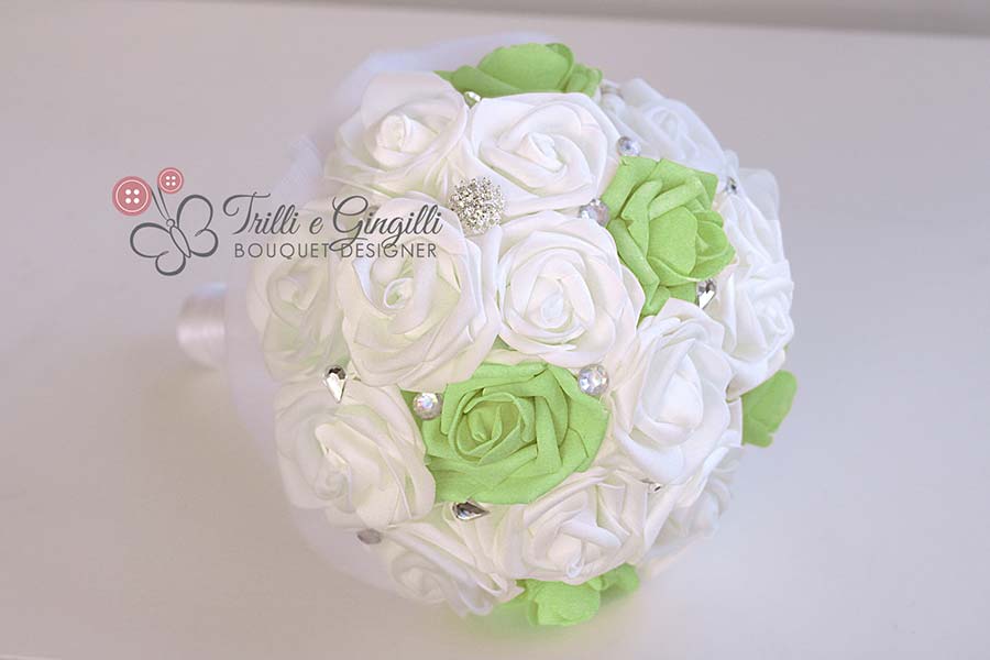 bouquet colore matrimoni 2017 verde greenery