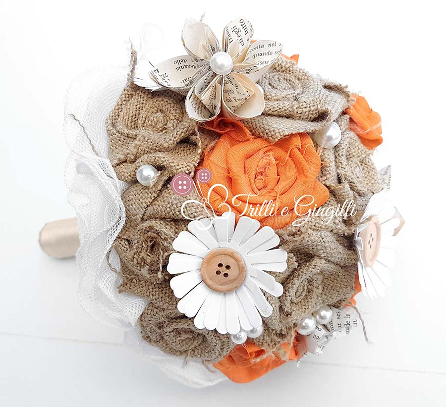 bouquet sposa hippie country juta margherite