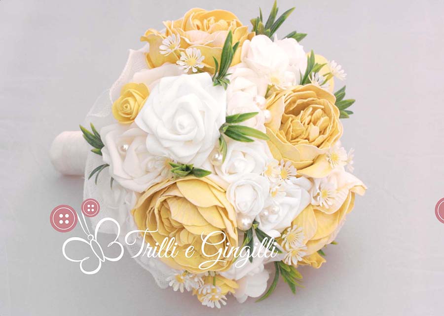 bouquet sposa hippie con margherite e rose