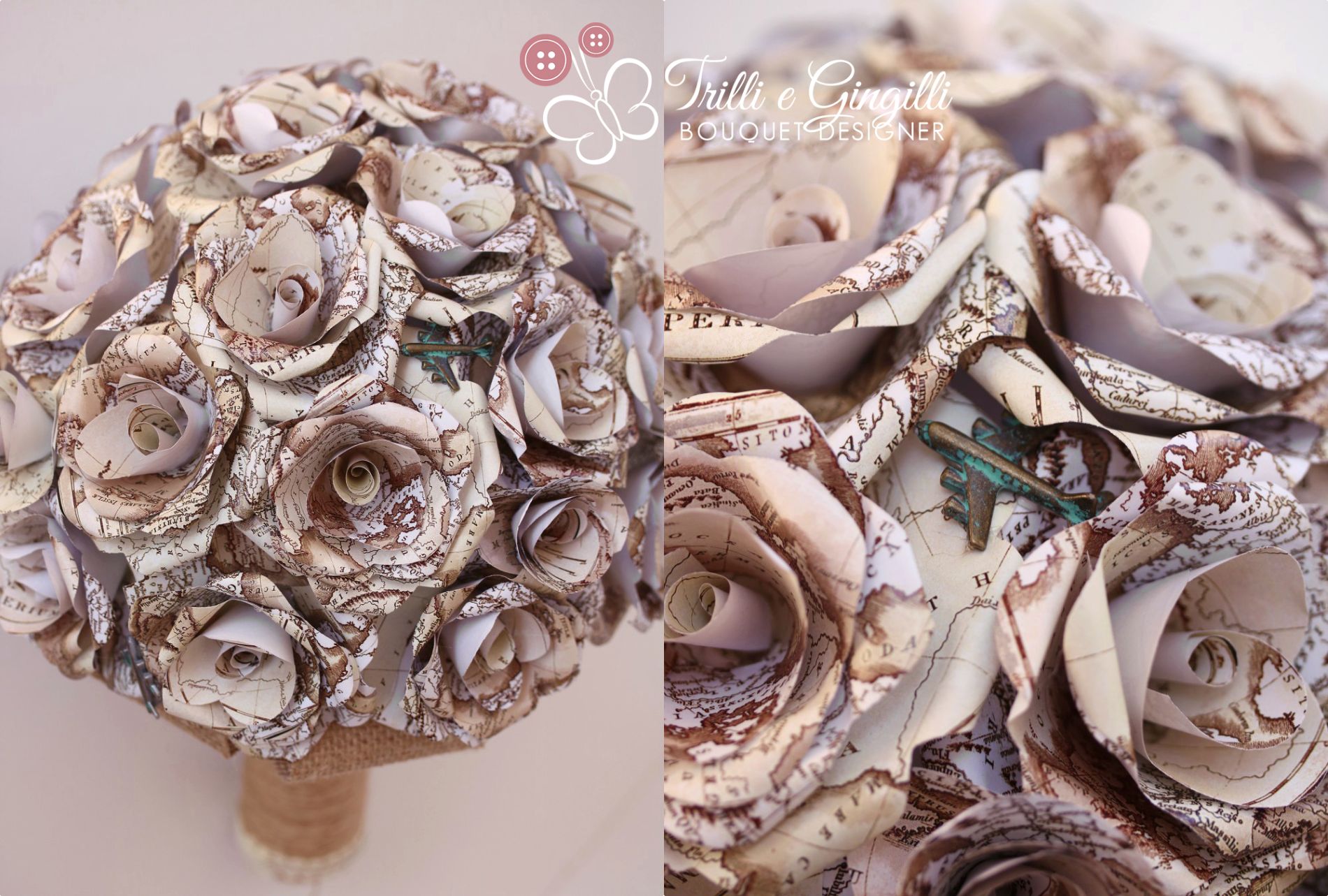 bouquet tema viaggio vintage