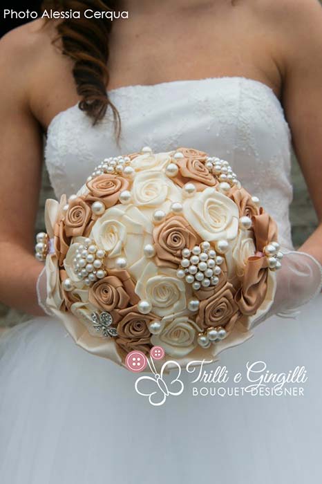 bouquet sposa fiori seta