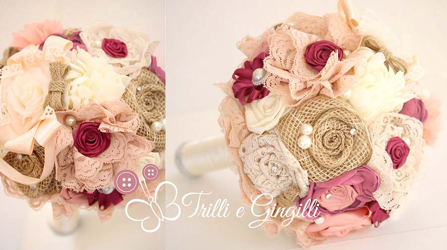 bouquet sposa tessuto seta