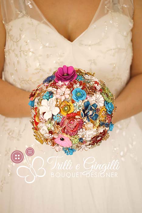 bouquet sposa moderno gioiello