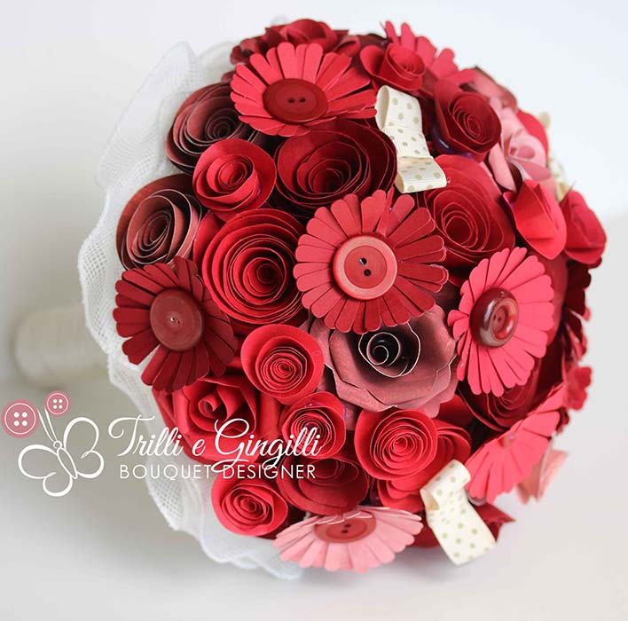 bouquet carta rosso