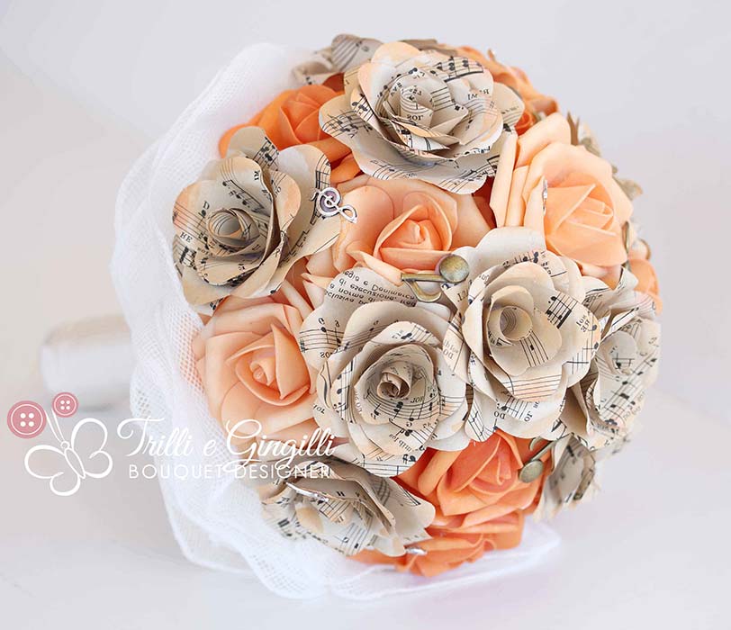 bouquet sposa carta arancione