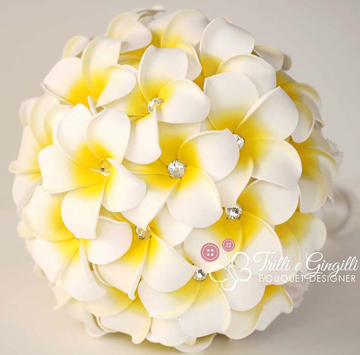 bouquet sposa frangipani strass