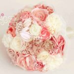 bouquet sposa stoffa rosa