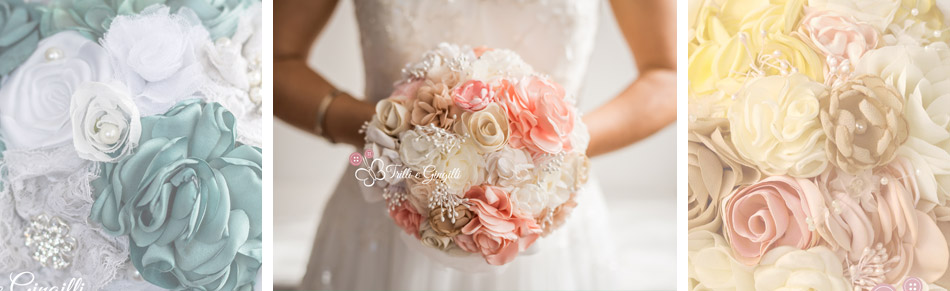 bouquet sposa stoffa tessuto