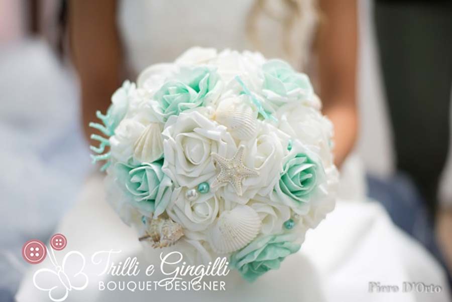 bouquet sposa matrimonio a tema mare