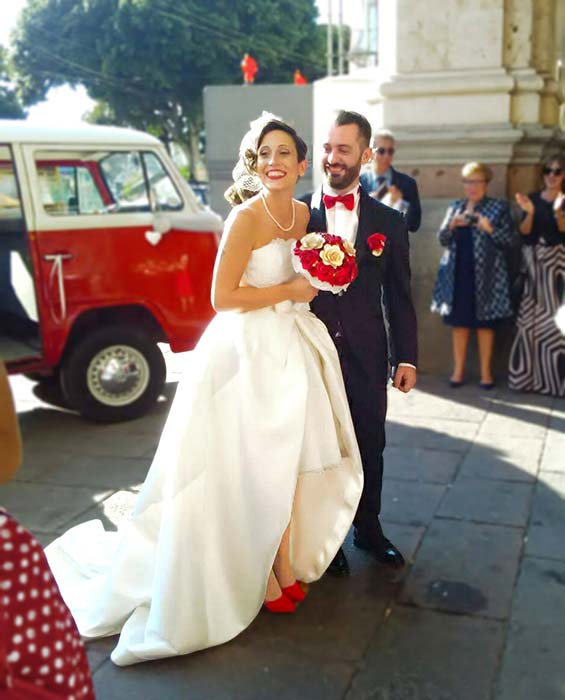 matrimonio anni 50 sposa rosso