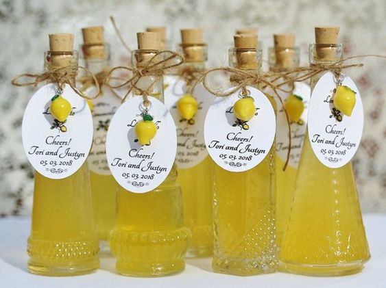 bomboniere limoncello per matrimonio a tema frutta