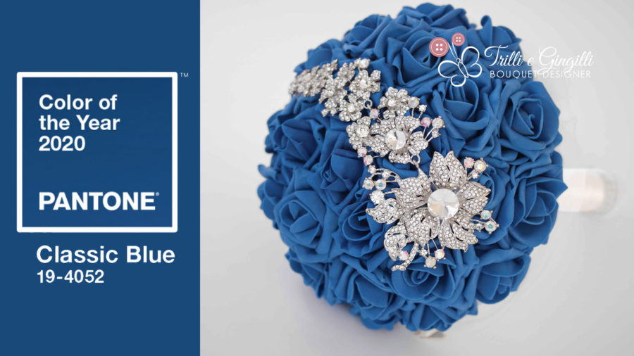 pantone 2020 classic blue bouquet sposa