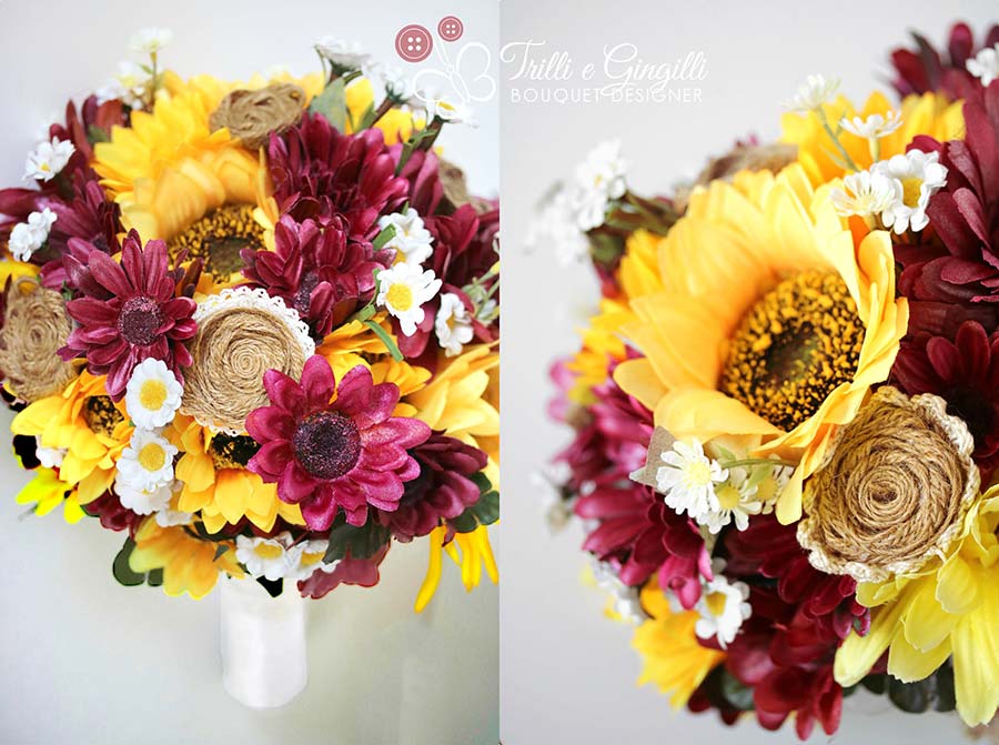 bouquet sposa con margherite girasoli gerbere