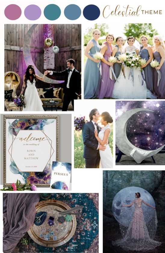 colori palette matrimonio stelle blu e viola