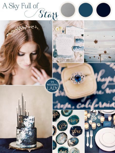 palette blu matrimonio tema stelle