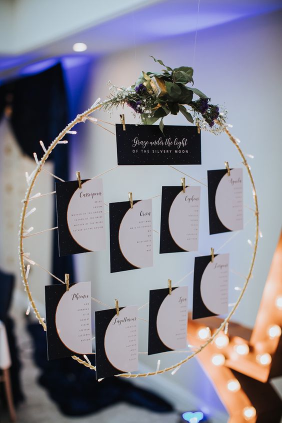 Tableau mariage a tema luna e stelle