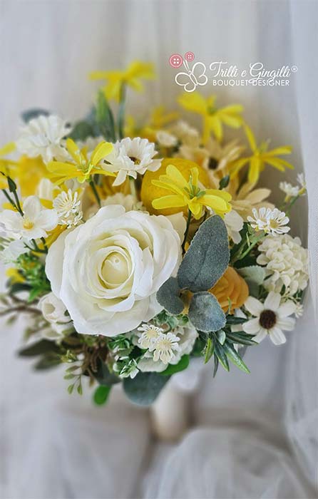 matrimonio tema giugno bouquet margherite e rose