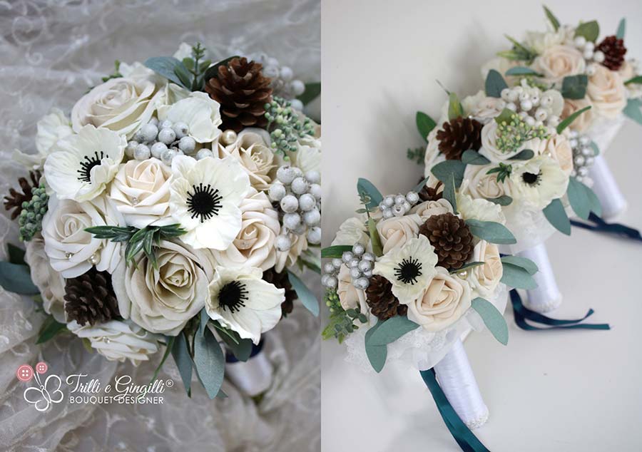 mini bouquet sposa e damigelle